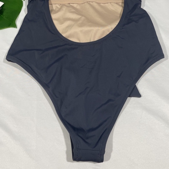 NWT Shade &‎ Shore [ Small ] Plunge Tie-Front Wrap One Piece Swimsuit - Picture 9 of 12